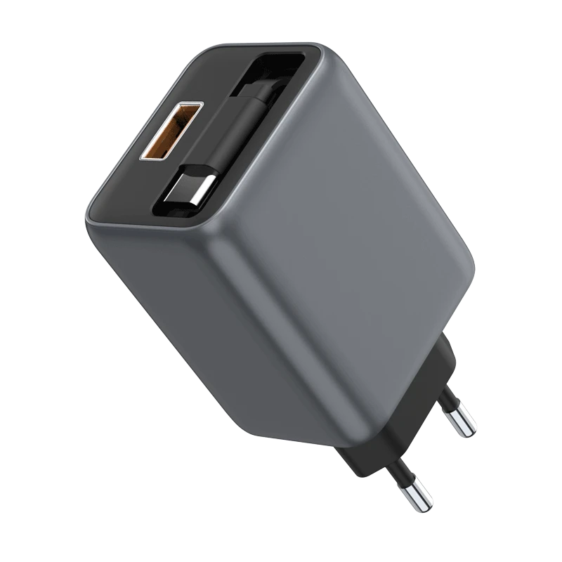 TL1087 25W Charger with Built-in RetractableUSB-C Cable (75 cm)IFast USB-C Wall Chargermfor Laptops & Phones
